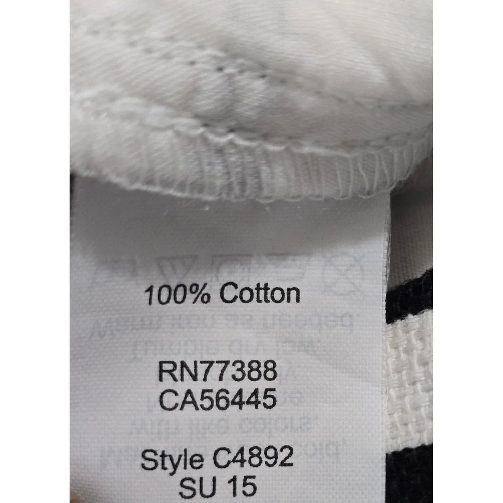 J.Crew Womens Striped‎ Textured Cotton Shorts Navy White Size 10 C4892